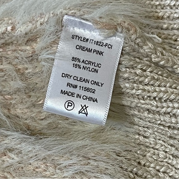 The Impeccable Pig cream pink open cardigan sweater size small - Picture 11 of 13